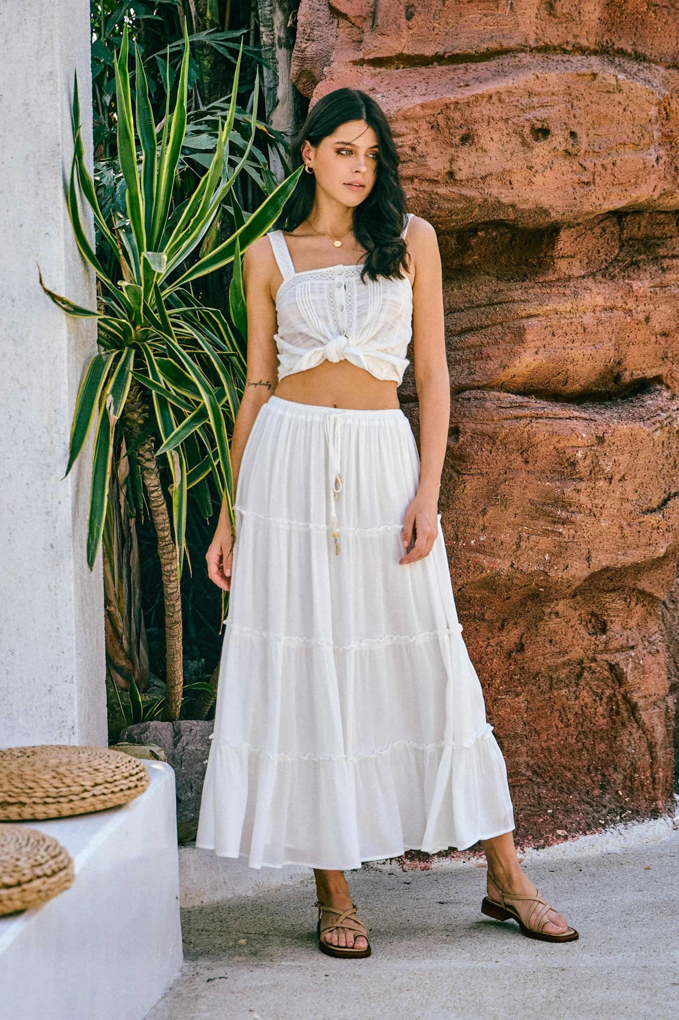 White maxi skirt (Taille Standard )