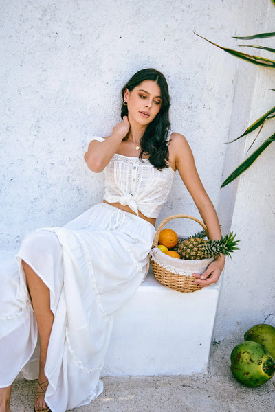 White maxi skirt (Taille Standard )