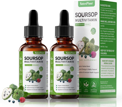 Gouttes liquides amères de corossol avec vitamines C, D3 et B6