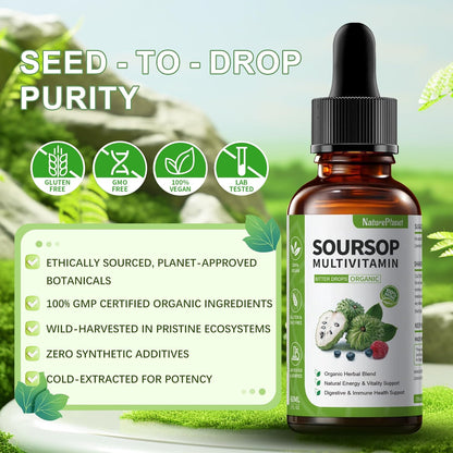 Gouttes liquides amères de corossol avec vitamines C, D3 et B6