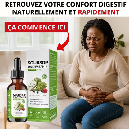Gouttes liquides amères de corossol avec vitamines C, D3 et B6