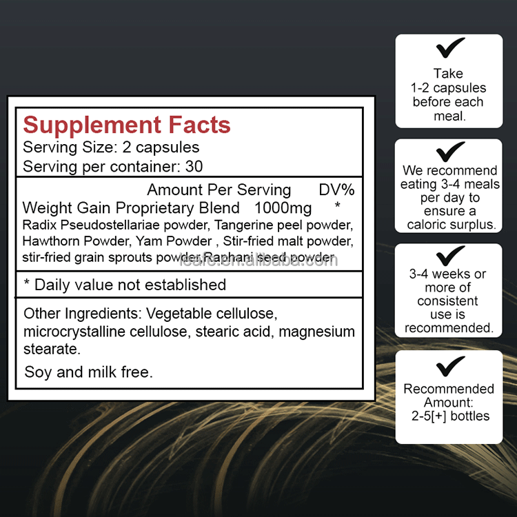  Weight Gain Pills Supplements Appetite Gain – Capsules Herborisées pour Femmes 