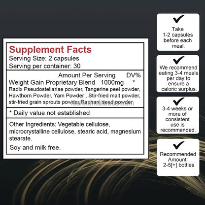  Weight Gain Pills Supplements Appetite Gain – Capsules Herborisées pour Femmes 